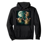 Tre Opossum Luna 3 Opossum Retro Howling Maledetto Meme Felpa con Cappuccio