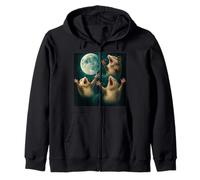 Tre Opossum Luna 3 Opossum Retro Howling Maledetto Meme Felpa con Cappuccio