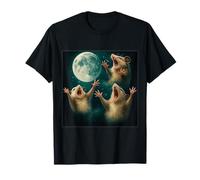 Tre Opossum Luna 3 Opossum Retro Howling Maledetto Meme Maglietta
