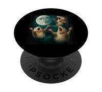 Tre opossum Luna 3 Opossum Retro Howling Maledetto Meme PopSockets PopGrip Adesivo