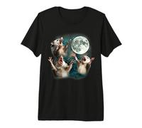 Tre Opossum Moon | 3 Opossum Divertente Strano Meme maledetto Maglietta Premium