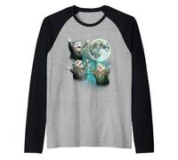 Tre Opposum Howling Moon con 3 Possum Dead Moon Costume Maglia con Maniche Raglan