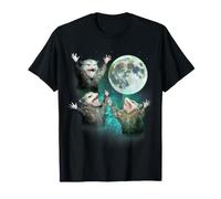 Tre Opposum Howling Moon con 3 Possum Dead Moon Costume Maglietta