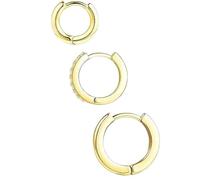 Tre orecchini a cerchio semplici per un orecchio, materiale di rame, resistente all'usura, versatile ed elegante per i pendolari, adatti per le uscite giornaliere delle donne