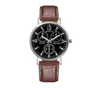 Tre orologi di vetro degli uomini della vigilanza della cinghia blu degli uomini della vigilanza della, Marrone, One Size