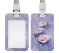 Tre ostriche su astratto blu ID porta badge clip retrattile porta carte di credito protettore nome badge per lavoro ufficio medico infermiera