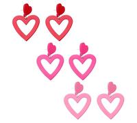 Tre paia di orecchini in acrilico, orecchini a forma di cuore, orecchini d'amore, orecchini regalo perfetti per San Valentino e festa della mamma, Acrilico