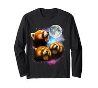 Tre Panda Rossi Luna | 3 Orso ululante del Panda della Maglia a Manica