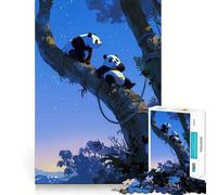 Tre panda sugli alberi - Puzzle da 1000 pezzi per ragazzi - Gioco di logica stimolante per il relax - Bordo trasparente - Sorpresa di compleanno 38x26cm