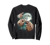 Tre Pangolini Luna | 3 Pangolini Selvaggi Ululano nella Notte Felpa