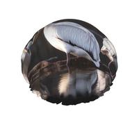 Tre Pelicans - Cuffia da doccia impermeabile a doppio strato, da donna, riutilizzabile, con fascia elastica, mantiene i capelli asciutti per la doccia e la cura della pelle