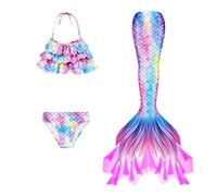 Tre Pezzi Coda Colorata Ragazza con Bikini Cosplay Costume da Bagno per Bambini Ragazza Sirene Bikini Bambina Costume da Bagno Estivo