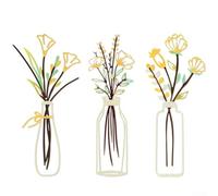 Tre pezzi decorativi da parete in metallo con tema boho minimalista per eleganti accenti da parete per casa e ufficio, realizzati in metallo (arancione)