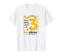Tre Piccoli Anni di Sole 3° Regalo di Compleanno Maglietta, Uomo, Bianco, M