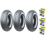 TRE PNEUMATICI GOMME MICHELIN S83 3.50 10 59J + CAMERA D'ARIA APE 50