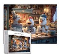 Tre polli in cucina 1000 pezzi puzzle per adulti Natale cucina arte puzzle colorato puzzle fai da te per la decorazione della casa regali puzzle famiglia perfetto per serate di gioco 70 × 50 cm