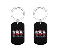 Tre portachiavi in metallo con Babbo Natale stampato etichette chiave personalizzate con anello regali unici