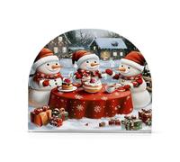 Tre portatovaglioli con pupazzo di neve felice per tavolo decorazione cucina portatovaglioli di carta acrilica per sala da pranzo per interni ed esterni accessori per feste