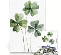 Tre puzzle irlandesi con trifogli portafortuna per adulti, 1000 pezzi, gioco stimolante per la mente, calma e bellezza, pezzo da collezione 50x75cm