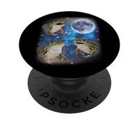 Tre rane che ululano alla luna Strano Meme Frog PopSockets PopGrip Adesivo