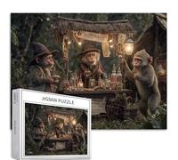 Tre scimmie che creano una stalla Puzzle da 1000 pezzi per adulti Halloween Market Art puzzle impegnativo giochi di attività familiari colorati fai da te puzzle per decorazioni per la casa regali 68 x