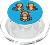 Tre scimmie sagge | Cute Chibi - Parla Ascoltare Non vedere il male PopSockets PopGrip per MagSafe