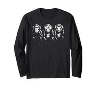 Tre Scimmie sagge | Stencil Art - Speak See Hear No Evil Maglia a Manica