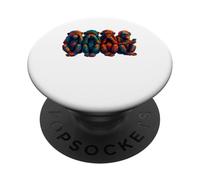 Tre scimmie saggi utilizzare uno smartphone. Divertente quattro scimmie sagge PopSockets PopGrip Adesivo