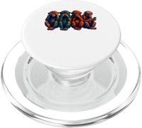 Tre scimmie saggi utilizzare uno smartphone. Divertente quattro scimmie sagge PopSockets PopGrip per MagSafe