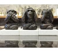 Tre Sculture in Bronzo Scimmia "Non vedo, Non sento, Non parlo".Ettore Marinelli