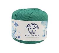 Tre sfere Cotone Elasticizzato per Uncinetto Stretch Touch, 100% Poliammide (50 Grammi, 125 Metri) (Verde)