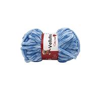 Tre sfere Vellutino Ciniglia Poliestere 100% Azzurro 50 Grammi 60 Metri