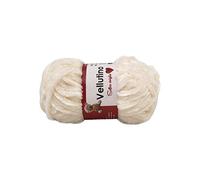 Tre sfere Vellutino Ciniglia Poliestere 100% Panna 50 Grammi 60 Metri