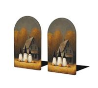 Tre simpatici fantasmi cappelli neri alberi casa fermalibri per scaffali 2 pezzi fermalibri in legno fermalibri per casa ufficio biblioteche