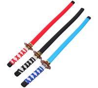 Tre Spade Giocattolo Cosplay da Samurai per Bambini in Plastica | Leggere, Facili da Impugnare, Superficie Liscia, per Festa, Allenamento e Decorazione, Set 3 Pezzi