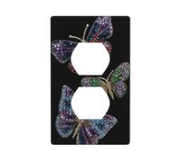 Tre splendide farfalle copertura interruttore luce copertura decorativa 1 banda piastra da parete per cucina camera bagno dimensioni 7 x 11,4 cm