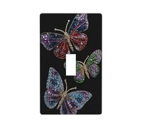 Tre splendide farfalle copri interruttore della luce decorativo singolo interruttore 1 banda piastra da parete per cucina fattoria camera da letto bagno decorazione artistica