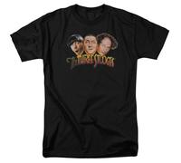 Tre Stooges - Logo Con Tre Teste - T-Shirt Corto Manica Unisex Per Adulti - Nera