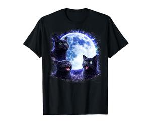 Tre Streghe Gatti Neri Che ululano alla Luna Maglietta