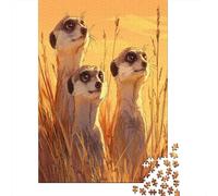 Tre suricati in piedi nella savana1000 Pezzi Impossibili Per Adulti, Giochi, Regali, Sfide Per Bambini38x26cm/1000pcs