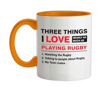 Tre Things i Love Rugby - Tazza IN Ceramica - Sei Giocatore Nazioni Ventola Love