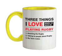 Tre Things i Love Rugby - Tazza IN Ceramica - Sei Giocatore Nazioni Ventola Love