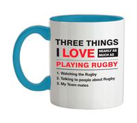 Tre Things i Love Rugby - Tazza IN Ceramica - Sei Giocatore Nazioni Ventola Love