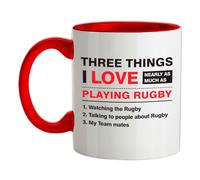Tre Things i Love Rugby - Tazza IN Ceramica - Sei Giocatore Nazioni Ventola Love