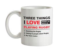 Tre Things i Love Rugby - Tazza IN Ceramica - Sei Giocatore Nazioni Ventola Love