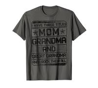 Tre Titoli Mamma Nonna & Grande Nonna E Io Rock Li Tutti Maglietta