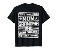Tre Titoli Mamma Nonna & Grande Nonna E Io Rock Li Tutti Maglietta