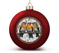 Tre uccelli ornamenti di Natale infrangibili da appendere palline di Natale per albero di Natale decorazioni rosse per albero di Natale palline per feste di nozze