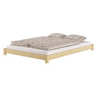 Tre varianti di letto matrimoniale futon molto basso 140x200 in pino V-60.51-14