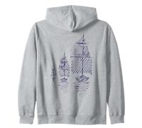 Tre velieri, s, Matita, Schizzo, s, Patrimonio Nautico Felpa con Cappuccio